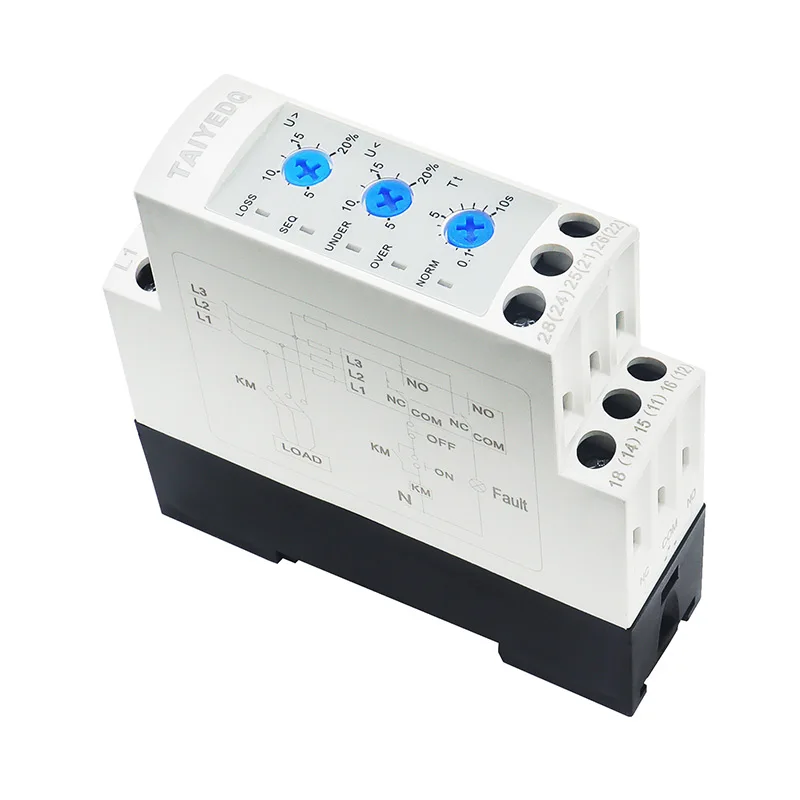 AD6-605W Din Rail 380V Overvoltage Undervoltage Protector Voltage Relay 2NO2NC Phase Sequence Protection Relay