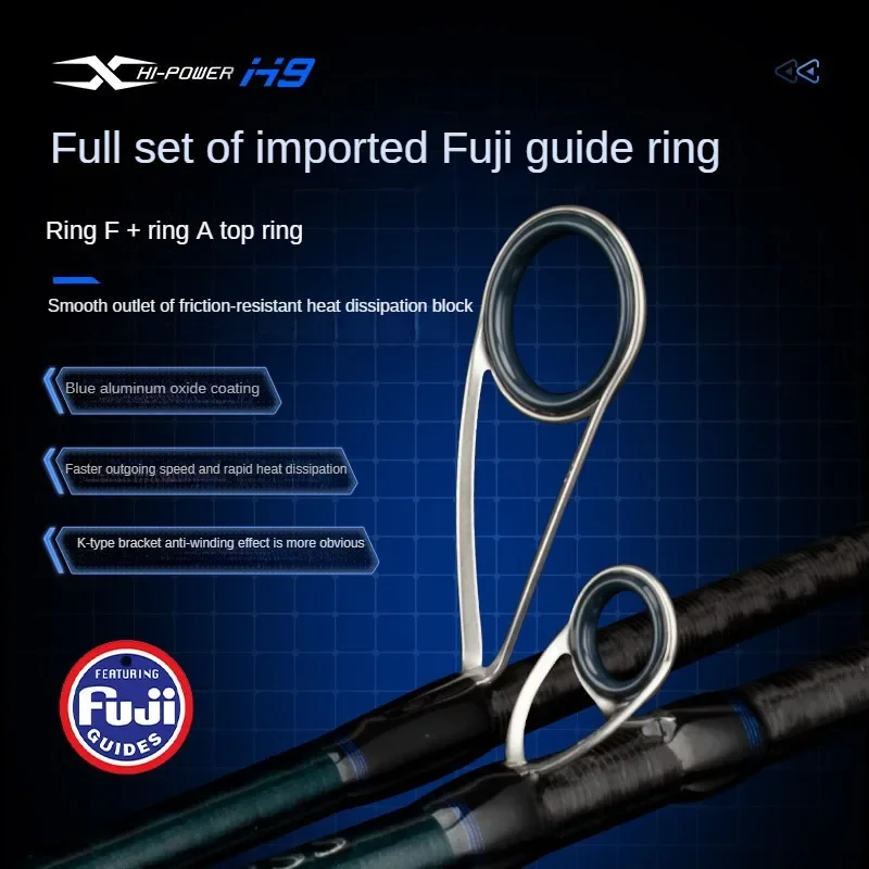 TEASER-Lure Fishing Rod Casting Spinning Fast M Tip Fuji Guide Ring Universal Fishing Rod Black Fish Bass Rod Lure 5g-50g