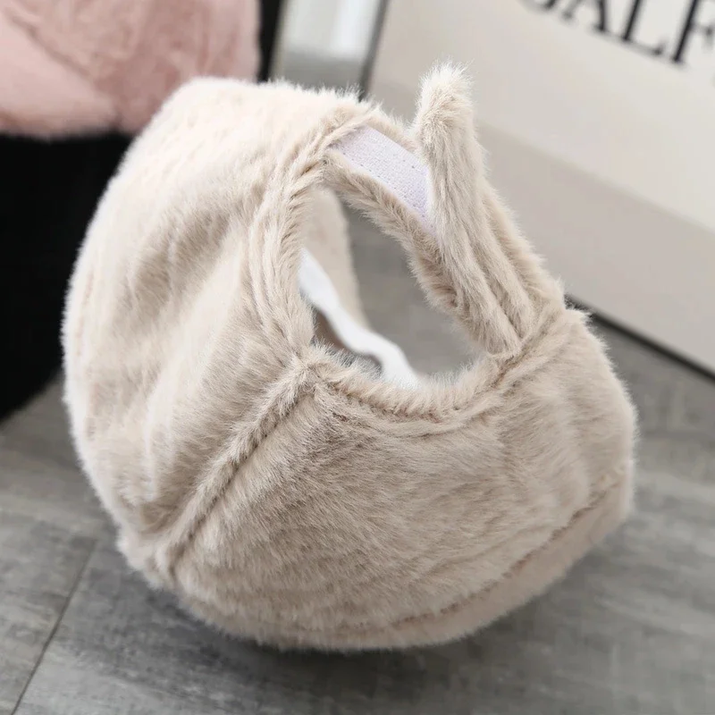 2024 Women\'s Autumn Winter Rabbit Wool Solid Baseball Caps Female Cute Sweet Thicken Warm Plush Adjustable Couple Hats Gorras