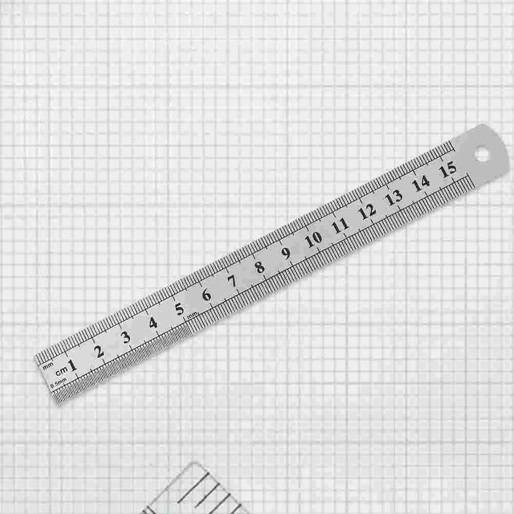 3 Pcs Double-sided Graduated Ruler for Painting Kids Rulers Office Portable Students Stainless Steel Measuring Metal