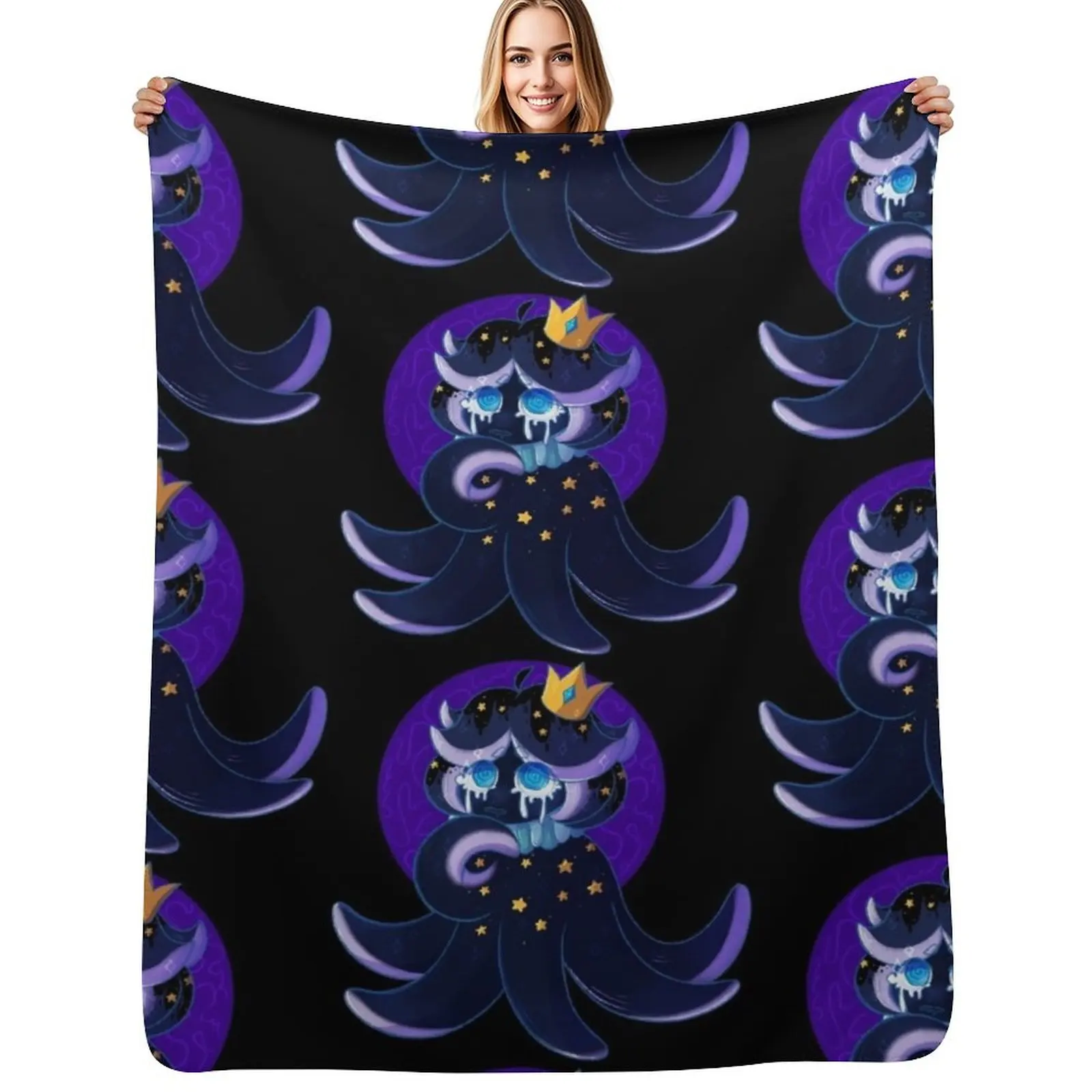 Squid ink cookie Throw Blanket Portable Lightweight Blanket for Travel Camping