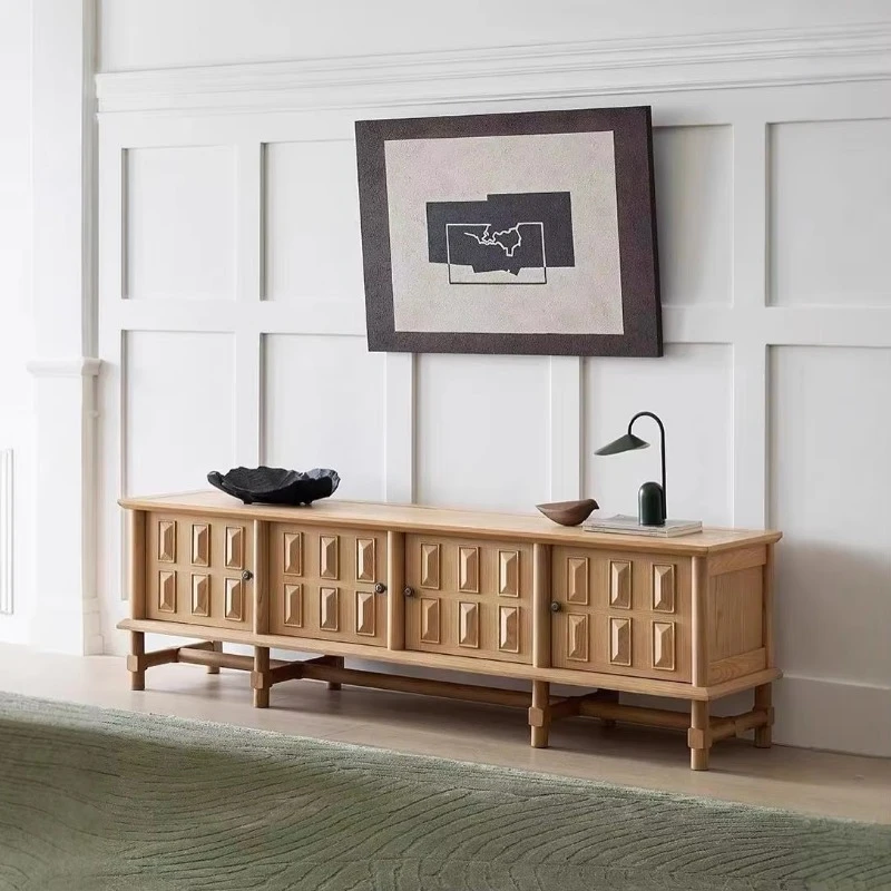 Modern wooden TV cabinet with large storage space is suitable for living room and bedroom
