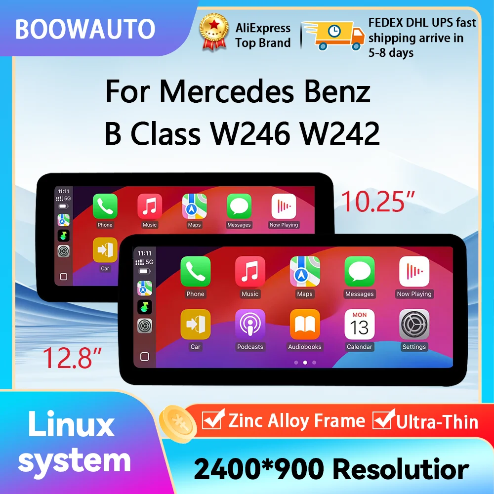 For Benz B CLASS W246 2012 - 2018 QLED 2400*900HD Android AUTO Car Raido Multimedia Player GPS NTG 4.5 5.0 System Carplay WIFI