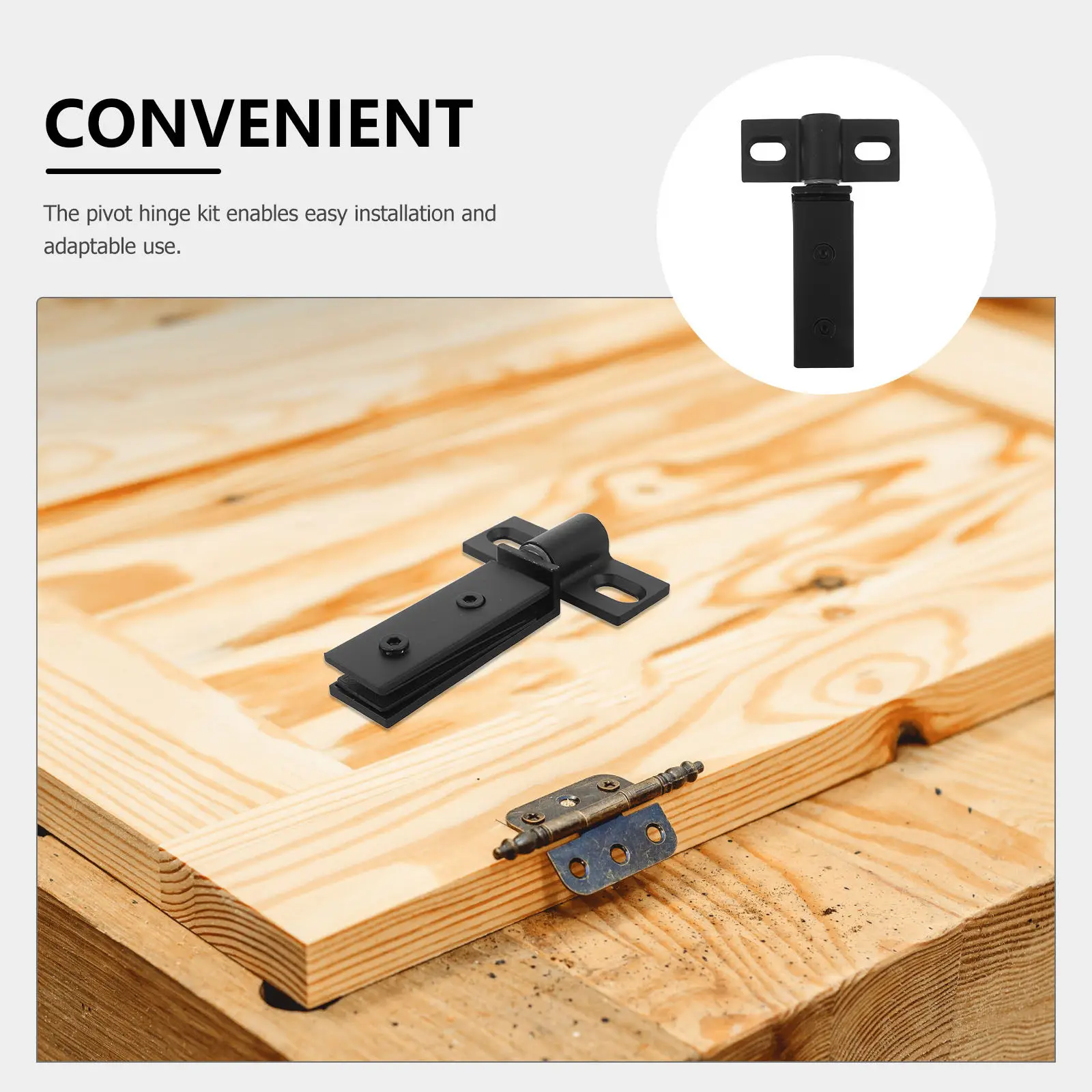 Stainless Steel Glass Shower Door Pivot Hinge Double Hole Heavy Duty Square Pivot Hardware Bathroom Door Replacement Silent