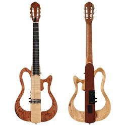 39 Inch Silence Classical Guitar 6 String Full Canada Maple Wood Body One Side Can Foldable Classic Silent Guitar