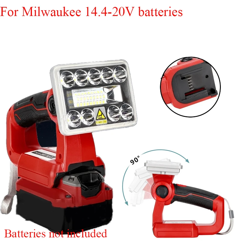 

Portable LED Work Light Emergency Lighting Fixture for Makita/DeWalt/Milwaukee/Bosch/Black&Decker/Craftsman 18V/20V Batteries