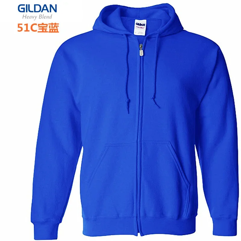 GILDAN 88600 Men\'s Cardigan Fleece Hoodies Sweatshirts Brand Clothing Fashion Zip Hoodie Man Casual Pocket Sweatshirt Sportswear