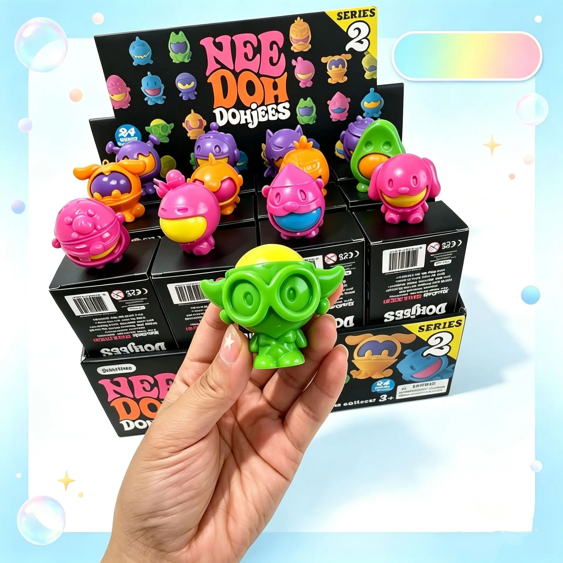 Schylling Needoh Dohjees Atomic Stress Relief Ball Squishies Toy Blind Box Adult Party Gift Tool Stress Relief Toy Fidget Toys