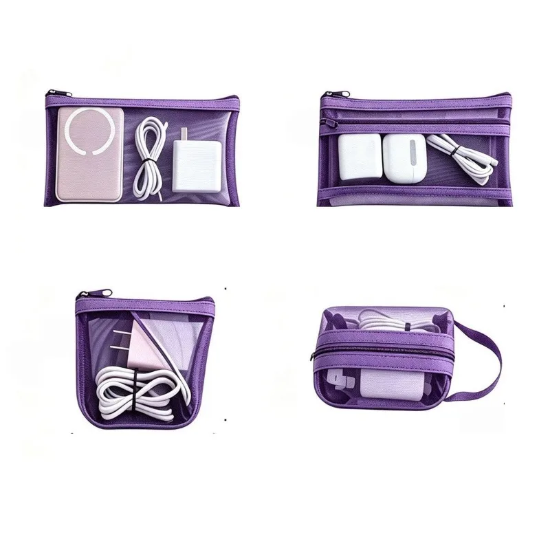 Mesh Storage Bag mesh Zipper Pouch Multi Size Travel Organizer For Cable Charger Power Bank Cosmetics Toiletries case