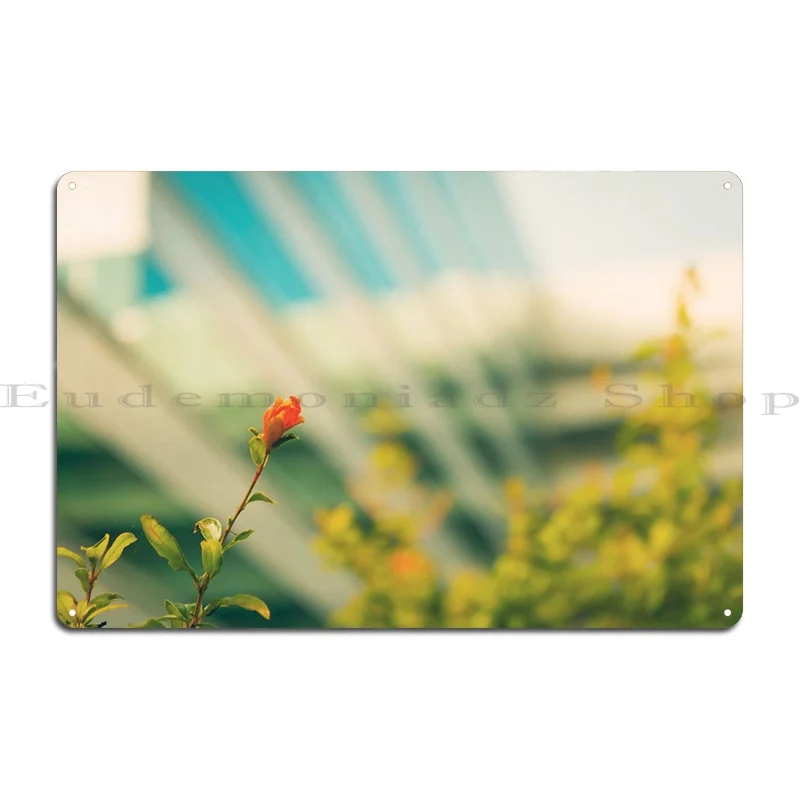 'Urban Flower' A Solitary Flower In A Urban Landscape. ... Metal Sign Poster Garage Wall Decor Club Bar Create Wall Cave