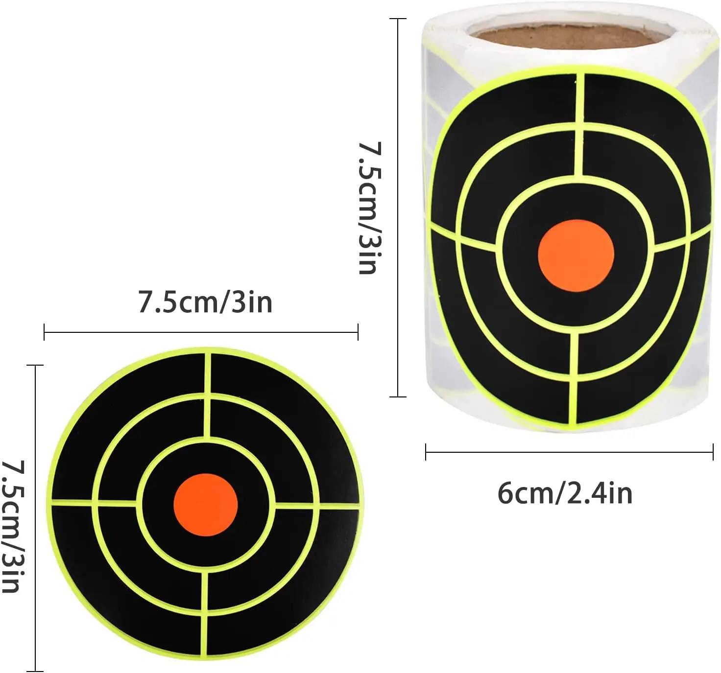 200Pcs Self Adhesive Shooting Target Sticker 7.6cm Splatter Splash Amp Reactive Practice Training Hunting Stickers