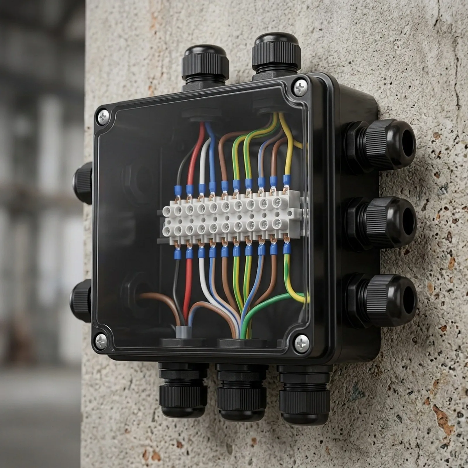 Cable Connector IP65 Junction Box Outdoor Wiring Solution Box ABS Material Surface-Mounted Design Electronic Product Shells