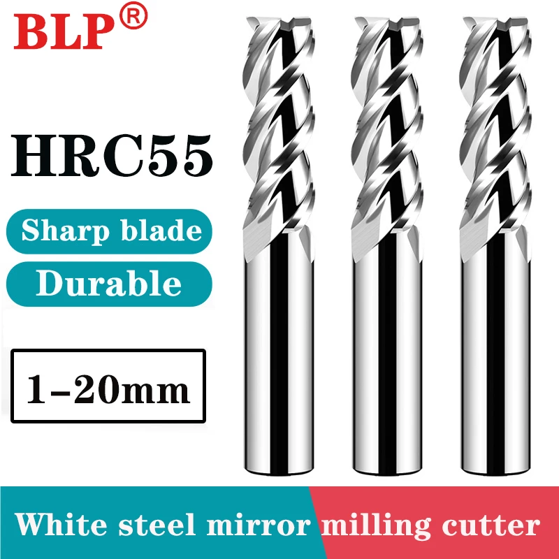 HRC55 3 Flute Milling Cutter Alloy Coating Tungsten Steel Tool By Aluminum Cnc Maching Endmills Top Milling Cutter Wood