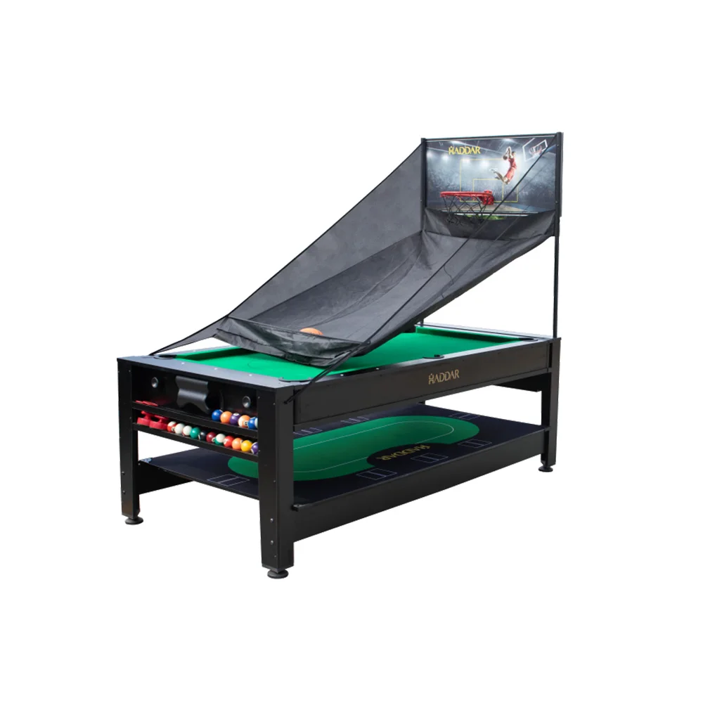 

Factory Custom 5in1 Multiple Styles Arcade Collection Billiards Table Tennis Hockey Basketball and Foosball Combination Kit