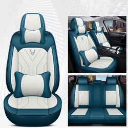 Custom Car Seat Covers Accessories Full Set Leather Cushion Protector Universal Fit for Most Cars SUV Pick-up Truck, Automotive