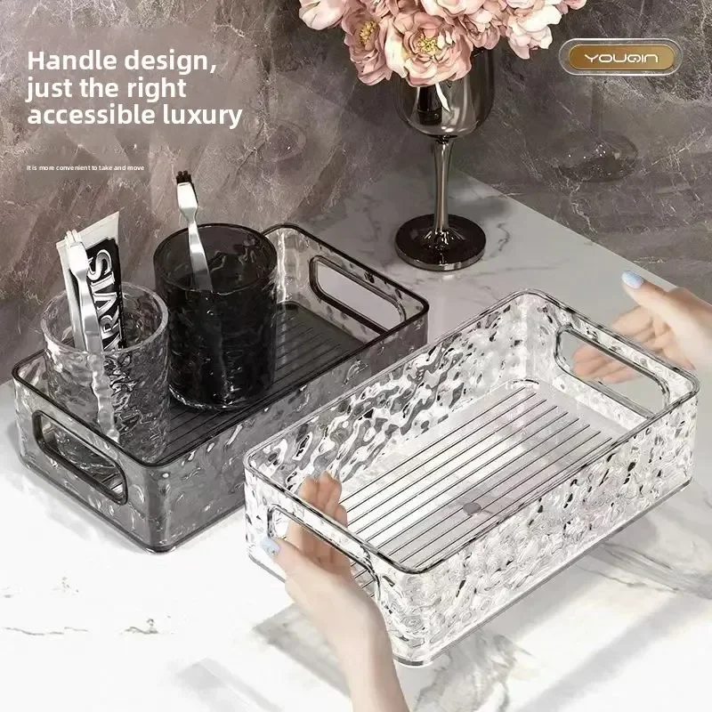 

2026 Latest Models Luxuriou Thickened Cosmetic Storage Box Desktop Organizer Transparent Multi-functional Jewelry Display Basket
