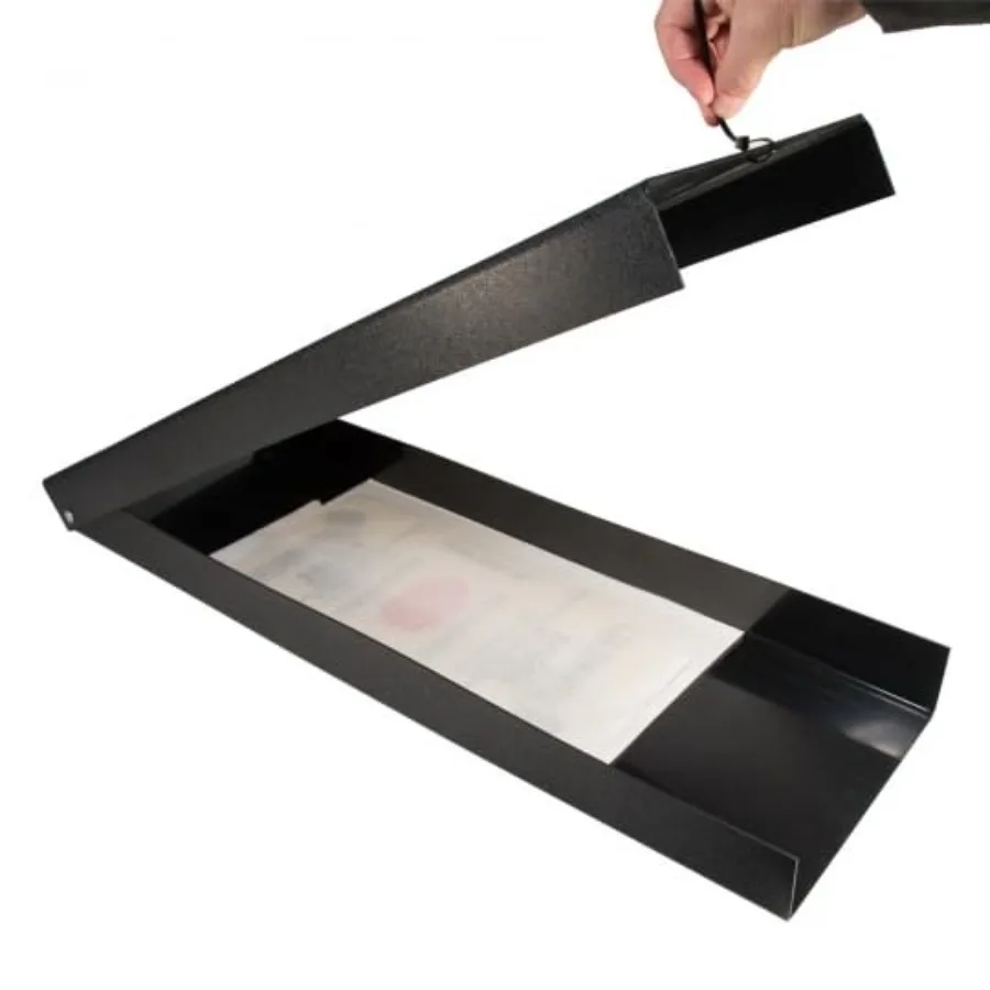 

1 PK Commercial Grade Reusable 32"x10"x3" Rigid ABS Plastic with Lift-Top Lid and 3 Large Catch Inserts — Made in USA