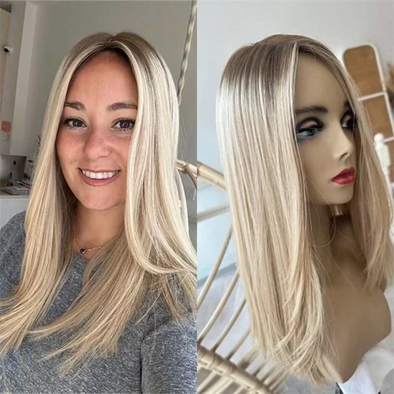 

Верхний синтетический парик фронта шнурка Ombre Blonde HD Парик фронта шнурка Косплей Ежедневный парик для вечеринок для женщин Прямой боб Предварительно выщипанная линия волос