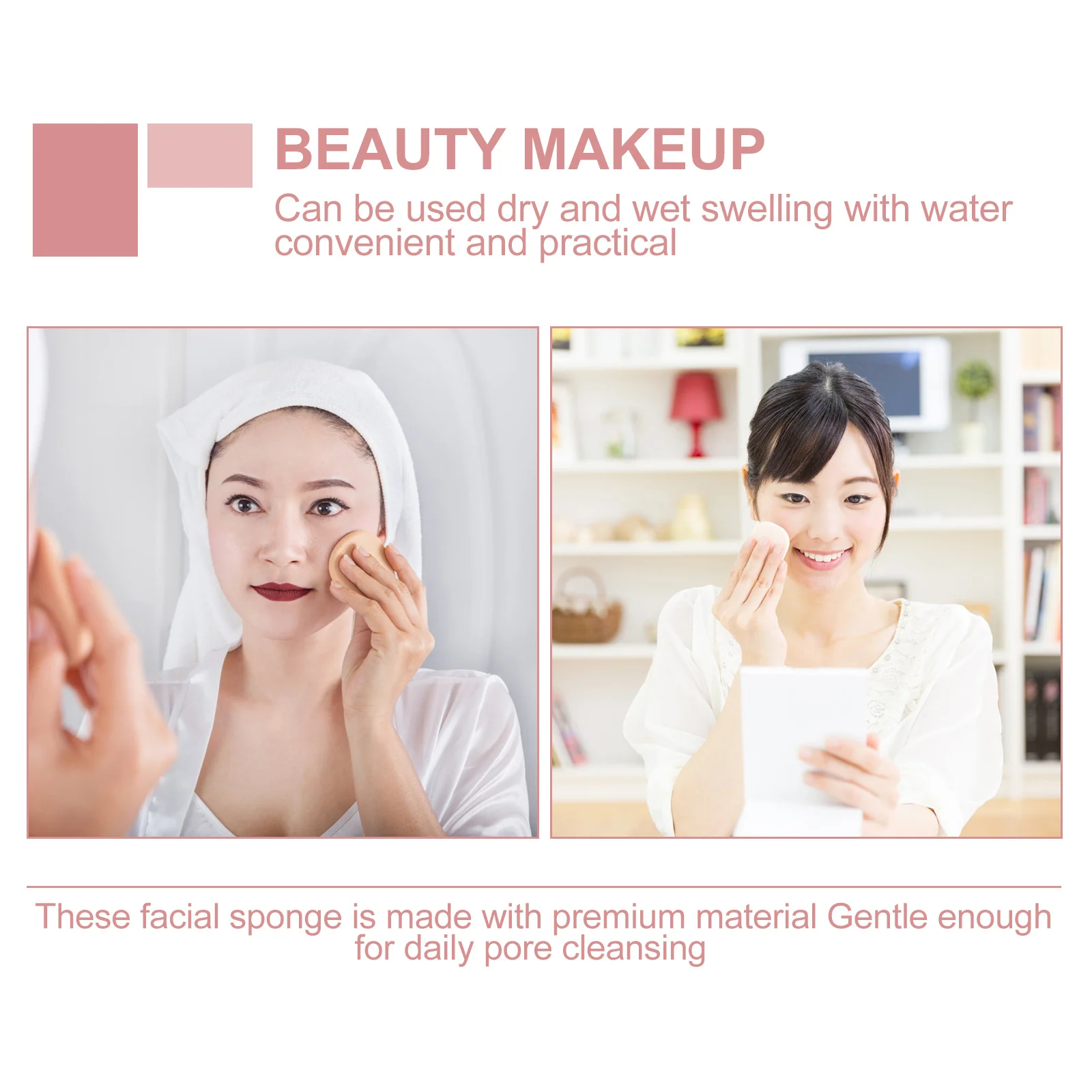 

8pcs Powder Puff Makeup Sponge For Face Wet Dry Use Elastic Facial Cleaning Puff Exfoliating Sponge Skin Care Tool