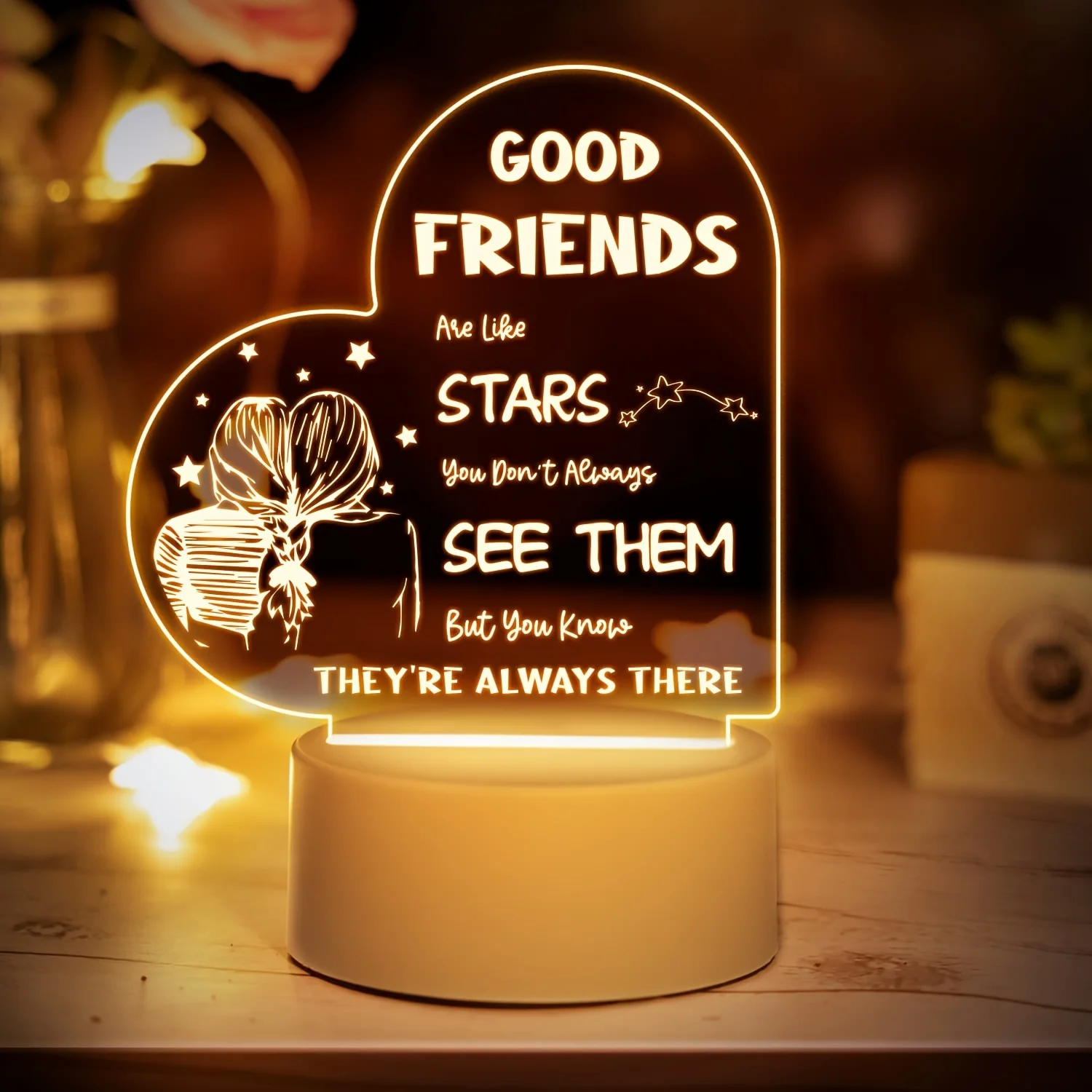 1pc best friend friendship LED night light, friendship gifts for ladies, gifts for best friends, gifts for girlfriends birthday