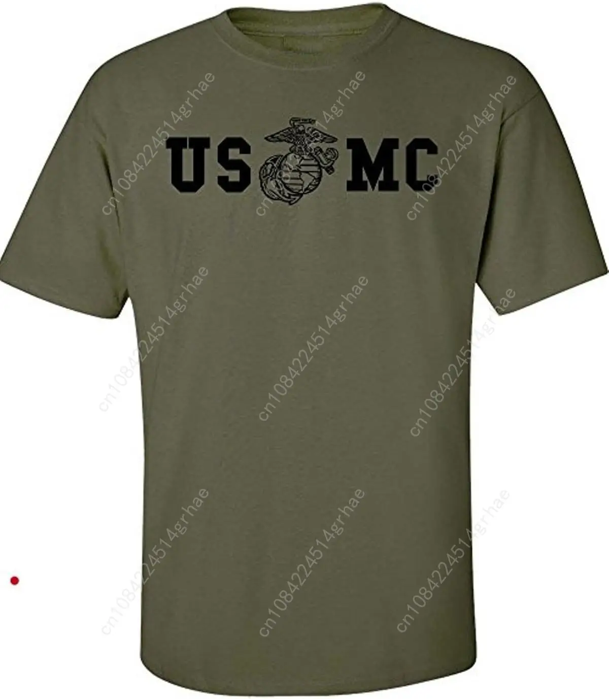 Lucky Ride Marine Corps Bull Dog Front and Back USMC Men's Military T-Shirt