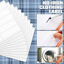 No-Iron Clothing Labels Wash Writable Self Adhesive Name Labels with Permanent Fabric Marker For Daycare Washer and Dryer Safe