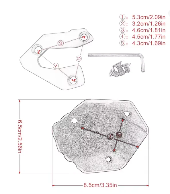 صالح لياماها FZ-1 FZ1 FZ-1 2006-2015 دراجة نارية الملحقات CNC مسنده القدم الجانب حامل تمديد وسادة دعم لوحة