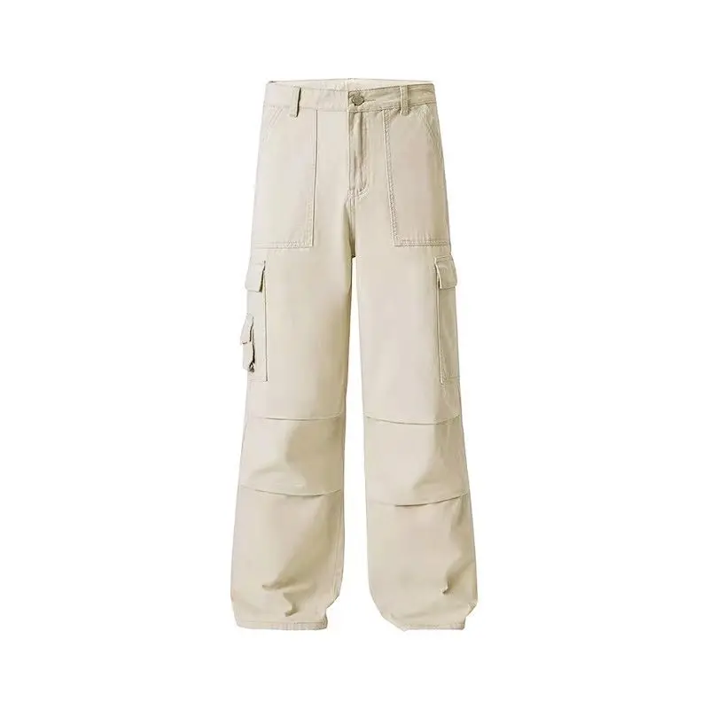 Pantaloni cargo dritti da uomo larghi multitasche in tinta unita Pantaloni alla moda di alta qualità più economici Pantaloni lunghi maschili stile coreano