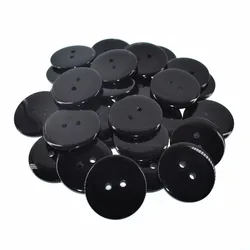 24Pcs 2-Holes 2.2cm Resin White Black Buttons Round Button For Clothing Sewing DIY Apparel Accessory