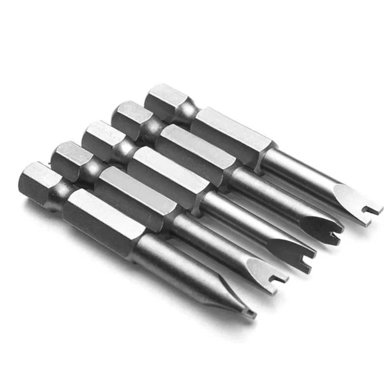 MOONBIFFY 5pcs U Shaped Screwdriver Bits 1/4 Inch Hex Magnetic Screw Driver Set 50mm Length U4 U5 U6 U7 U8 for Hand Tools