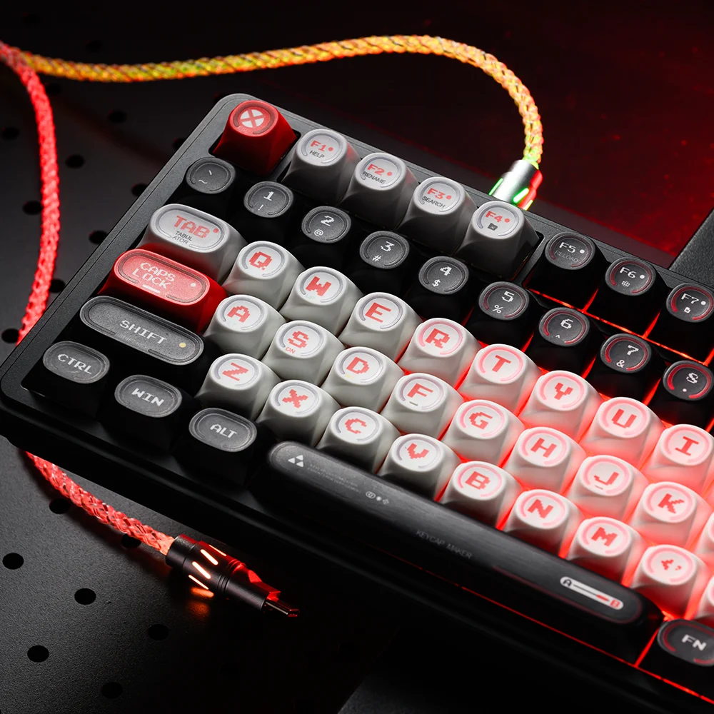 XVX C-Shape Backlit Keycaps PBT Dye Sublimation Shine Through Double Shot Key Caps for Mechanical Keyboards Front Print 126 Key