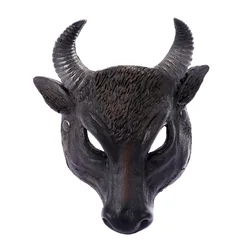Ox Masks Black Buffalo Cosplay Halloween Masks PU Black Bull Half Face Mask Horror Animal Cosplay Mask Party Masque Accessories