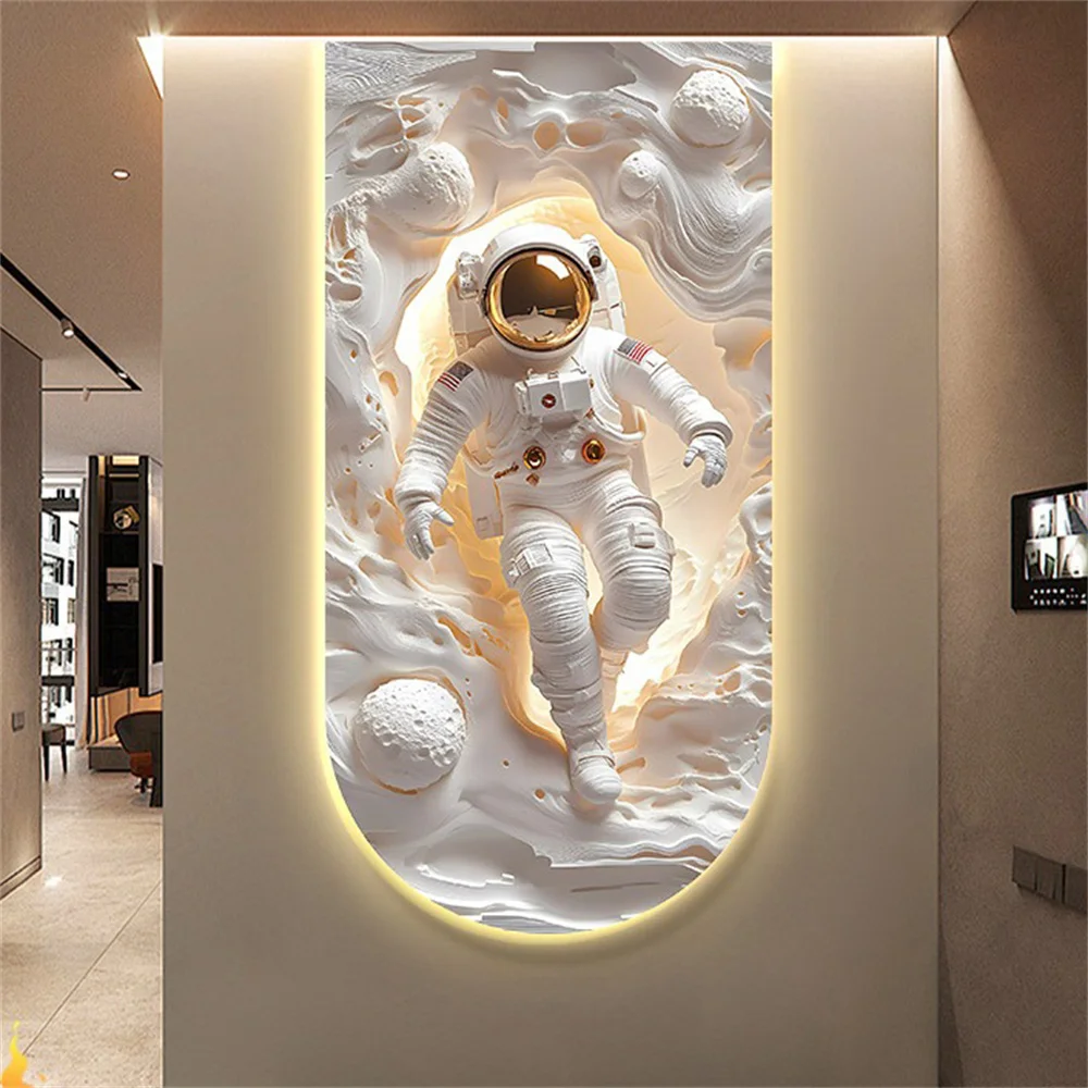 Creative Astronaut Entrance Decoration Painting Led Wall Lamp Living Room Restaurant Bar Cafe Art Mural Atmosphere Night Light