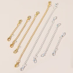 8Pcs Tail Extender Chains with Lobster Clasp Necklace Bracelet Extension Chain Copper Plating with Real Gold and Copper Pating