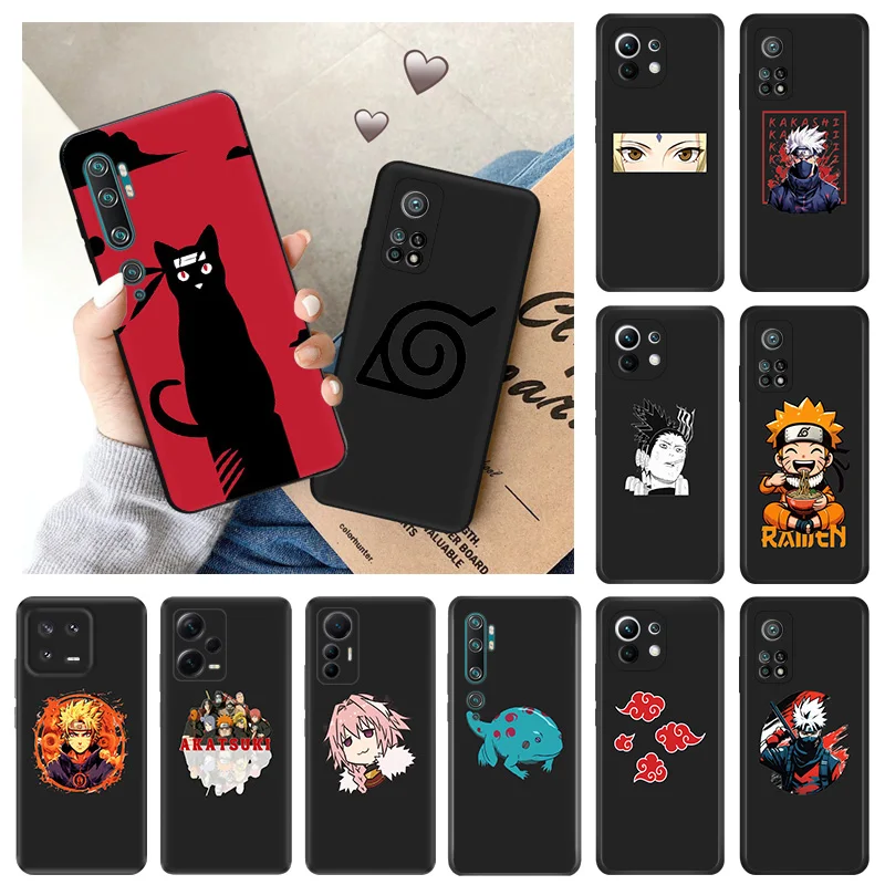 Soft Cases for Xiaomi 13 12 Lite 12t 12x Redmi Note12 Note13 Pro Plus 5G 13c 4G 12c 12s Cool N-Narutos Black Phone Case Cover