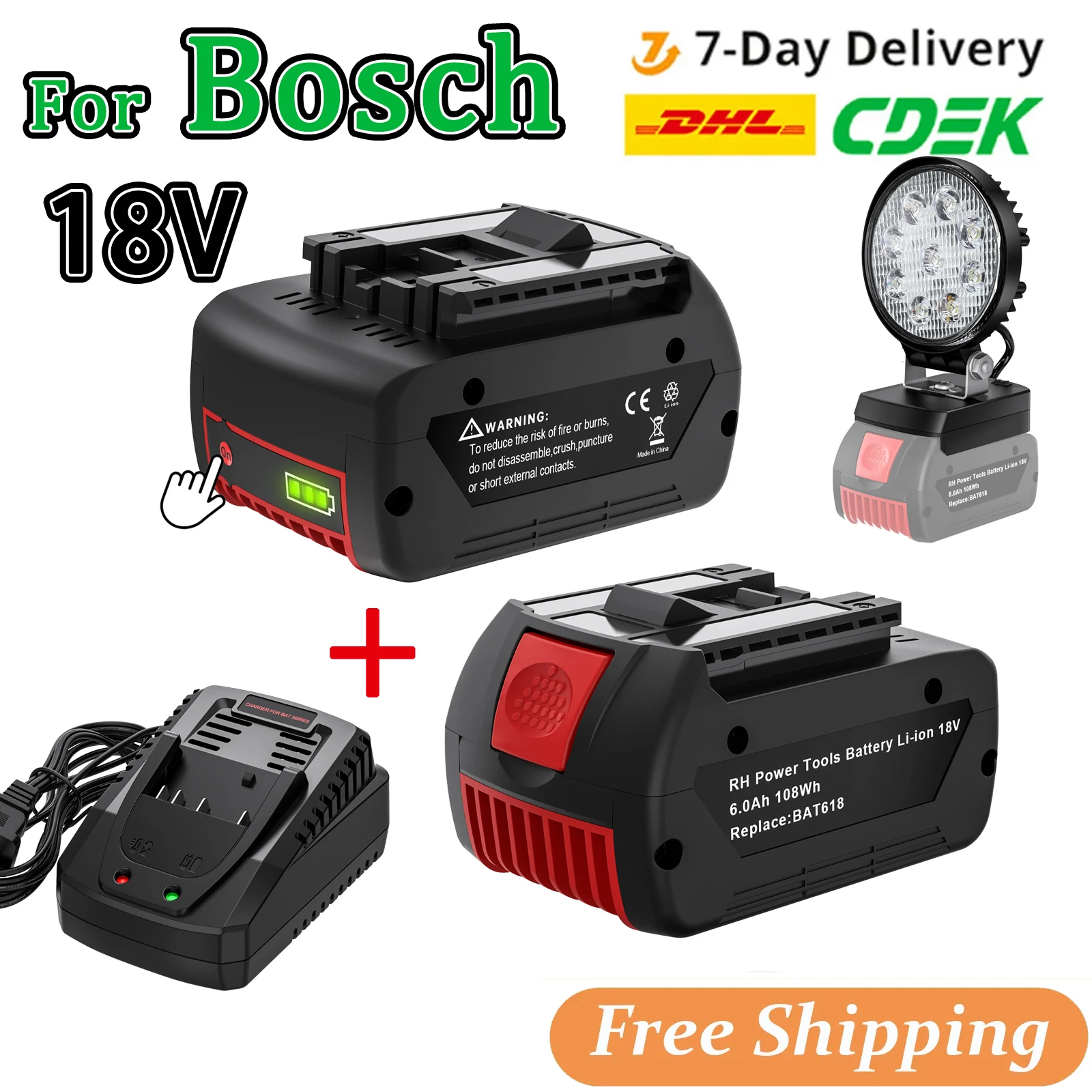 

Литий-ионный аккумулятор для Bosch, 18 в, 18 в