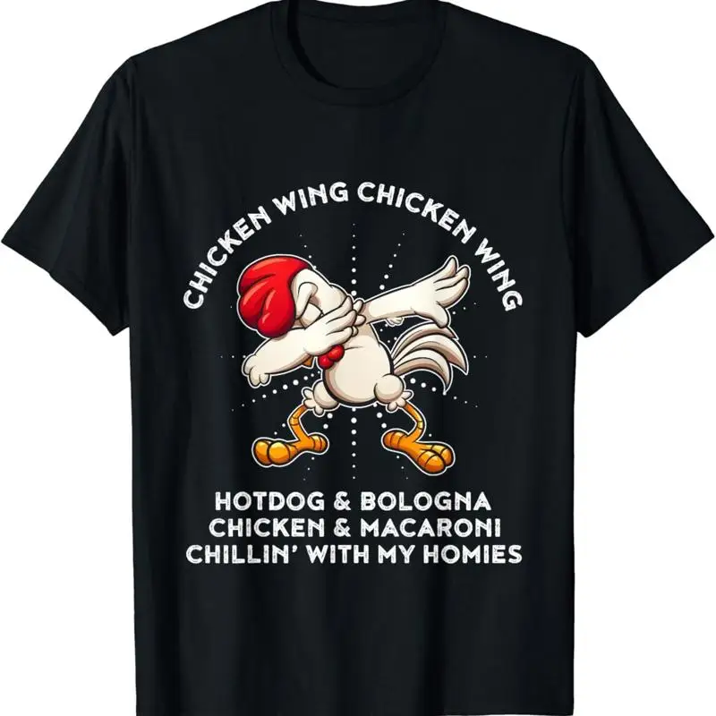 Funny Chicken Wing Song Lyric Hot Dog Bologna Macaroni T Shirt