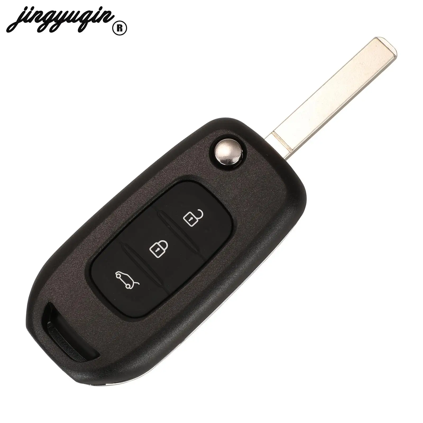 jingyuqin 2/3 Button Flip Remote Car Key 433MHz 4A Chip For Renault Dacia Logan 2 Kadjar Captur Megane 3 Symbol Sandero 2 Duster