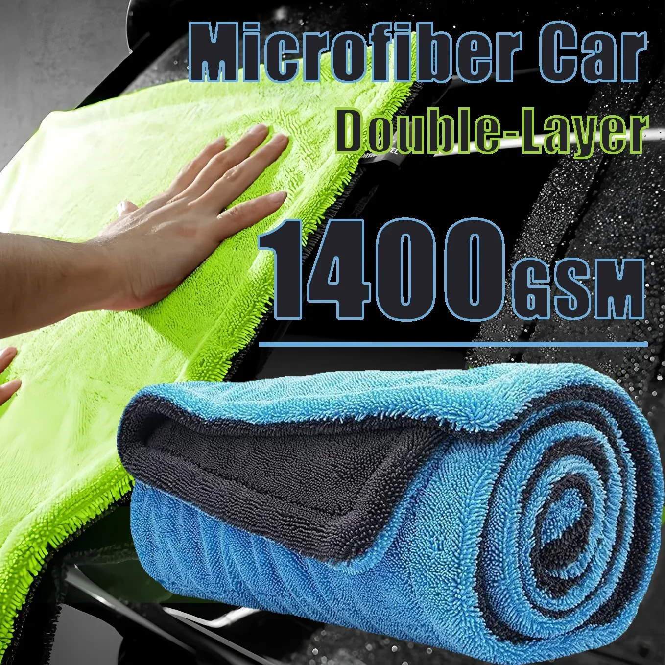 1400GSM Ultra-Thick Drying Towel for Car/Motorcycle Oversized Cleaning Cloth Soft High Absorbent Car Detailing Towel
