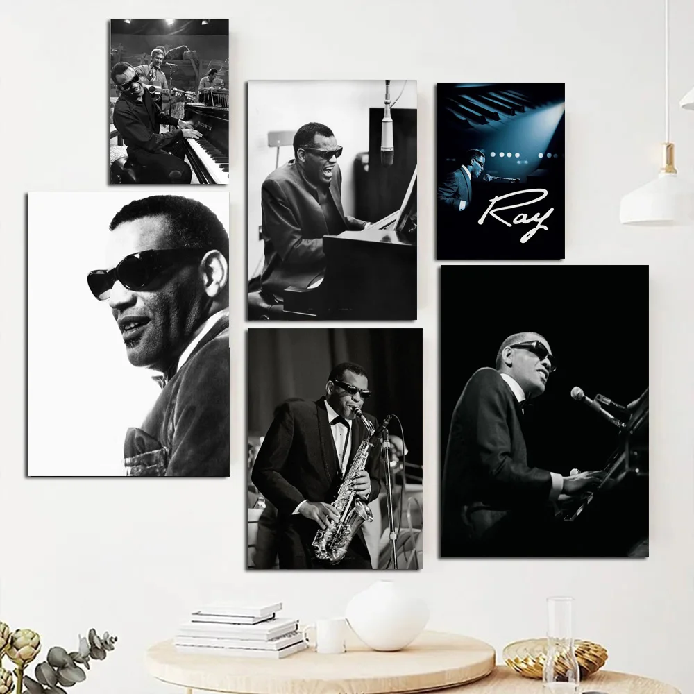 

New Ray Charles ,Singer Band Cover Album Music Star Music Star Poster Prints Wall Art Canvas Oil Painting Room Home Decor Bar