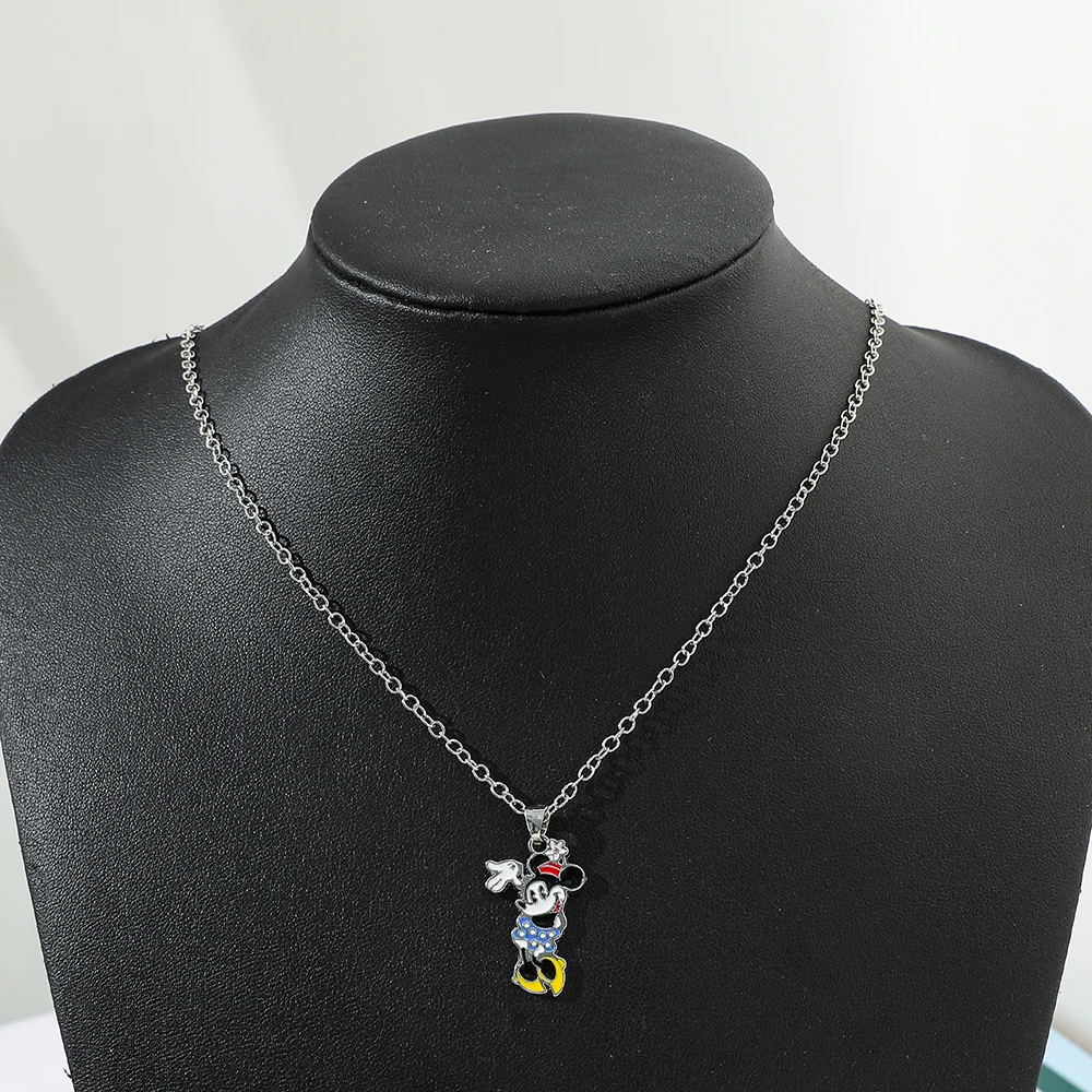 ديزني ميكي ميني ماوس قلادة قلادة عصرية هدية سلسلة الترقوة فتاة حلوة ولطيفة