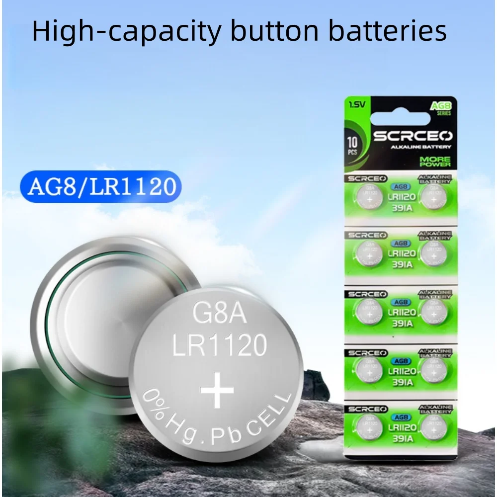 2-30PCS 1.55V AG8 42mAh Button Batteries LR1120 391 SR1120 R1120W CX191 G8A 191 391A SR1120SW Cell Coin Watch Toys Remote Batter