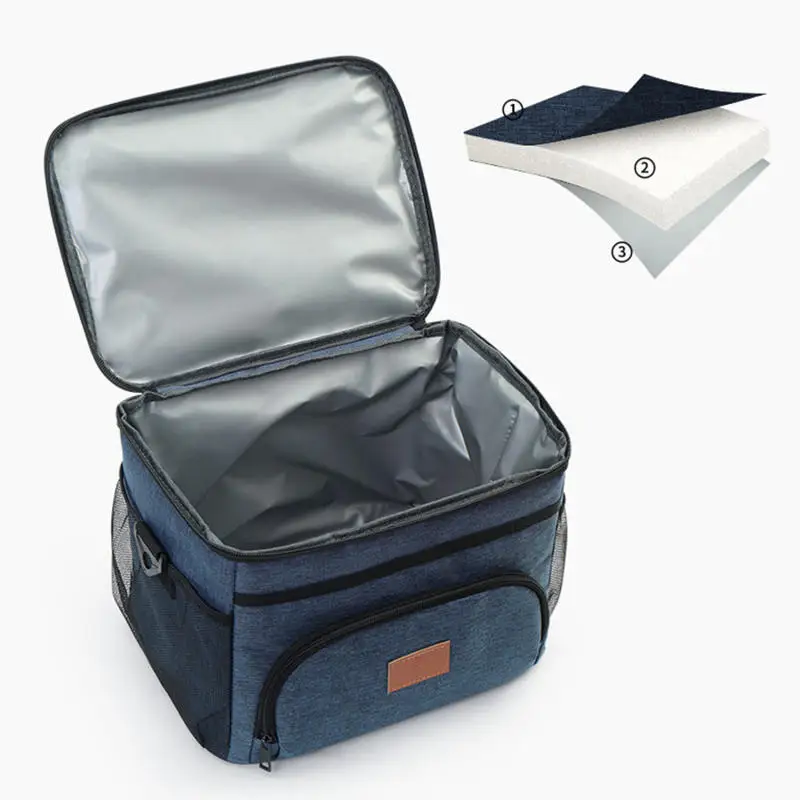 Großer Auslaufsicherer Lunch-Rucksack Thermische Große Picknick-Kühltasche und Warmhaltetasche Outdoor-Aufbewahrungstasche mit Schultergurt – Detail 14