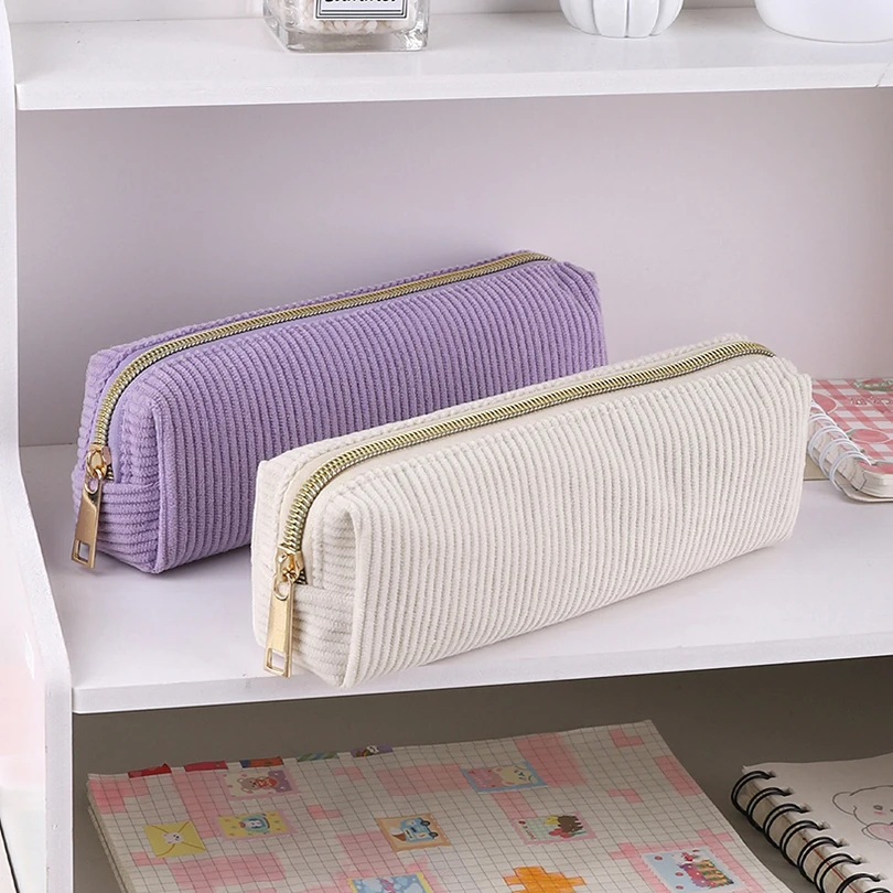 Pencil Case Estuche Escolar Pencil Pouch Stationery Corduroy Pen Case Trousses Scolaires School Supplies Kalemlik Pencils Case