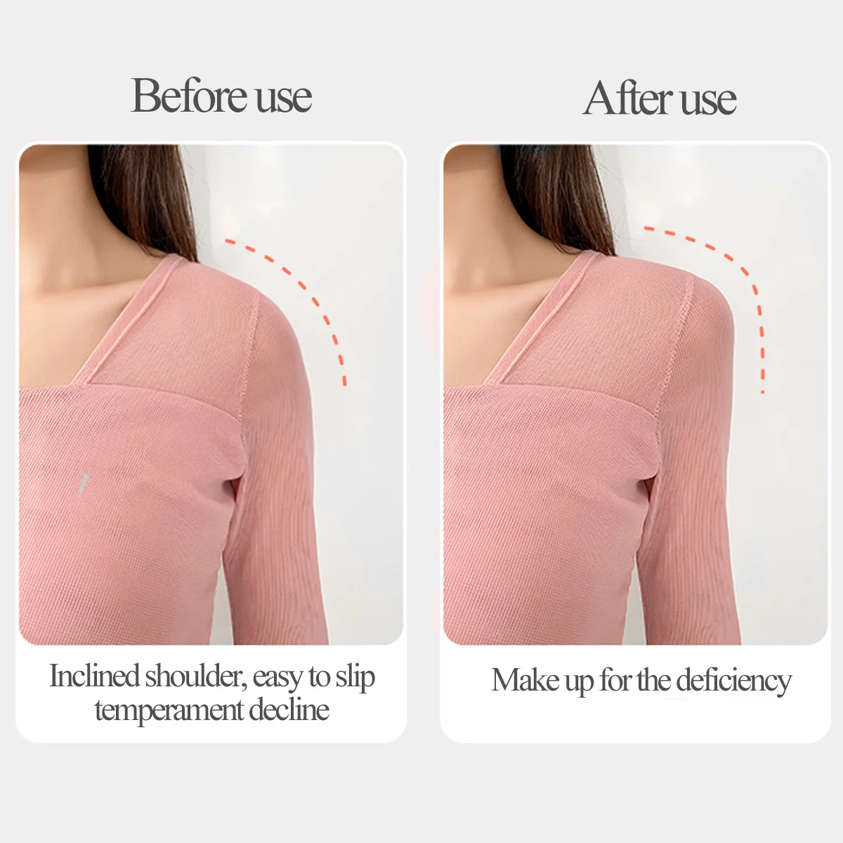 

MUELODSIC 1 Pair Adhesive Shoulder Pads Washable Reusable Inserts for Women Suits Comfortable Fit