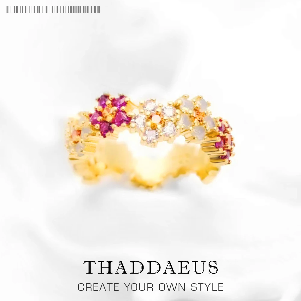 

Ring Flowers Colourful Stones 2023 Brand New Fine Jewerly Romantic Gift For Women In 925 Sterling Silver