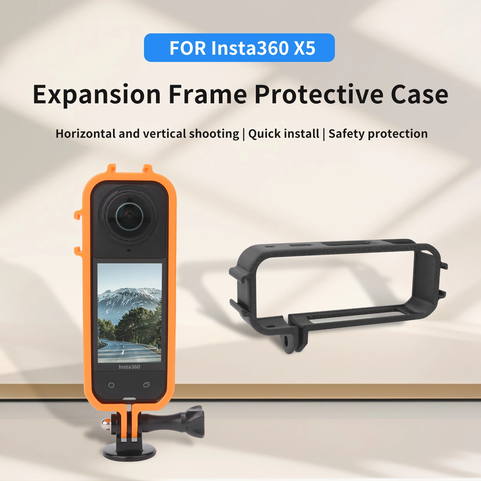 

Protective Cage For Insta360 X5 Panoramic Action Camera Case Rig with Cold Shoe Mount for Insta360 ONE X5 Accessories