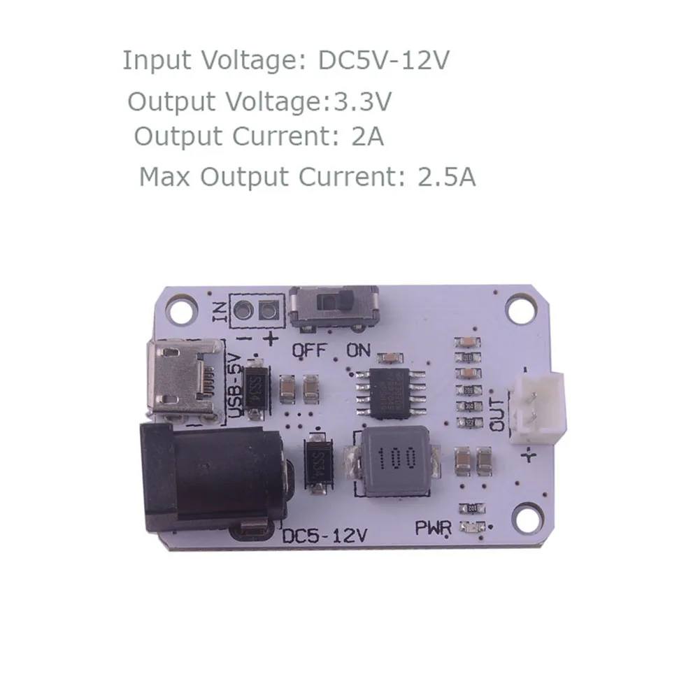 마이크로 비트 전원 공급 장치 모듈, 3.3V 2A 입력 DC5V-12V, 재미있는 코딩 프로그래밍 학습 수업 교육, BBC 마이크로 비트