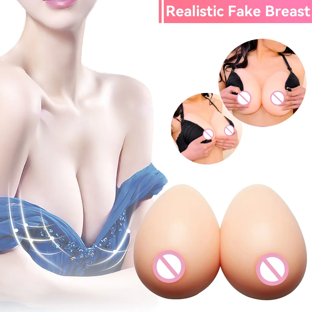 Cosplay Fake Breast Artificial Breast Forms Silicone Realistic Chest Huge Boobs Tits for Transgender Crossdress Drag Queen Beige