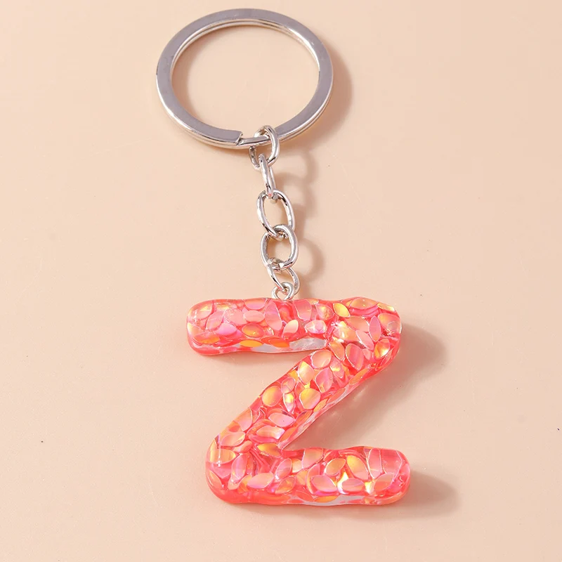 Mode Harz 26 Buchstaben A-Z Alphabet Schlüssel anhänger für Auto Schlüssel Souvenir Geschenke für Frauen Männer Handtasche Anhänger Schlüssel ringe DIY Zubehör – Detail 29